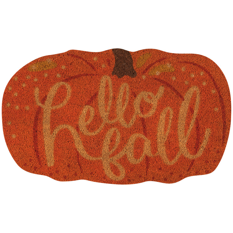 Hello Fall Pumpkin Shaped Coir Fibre Doormat