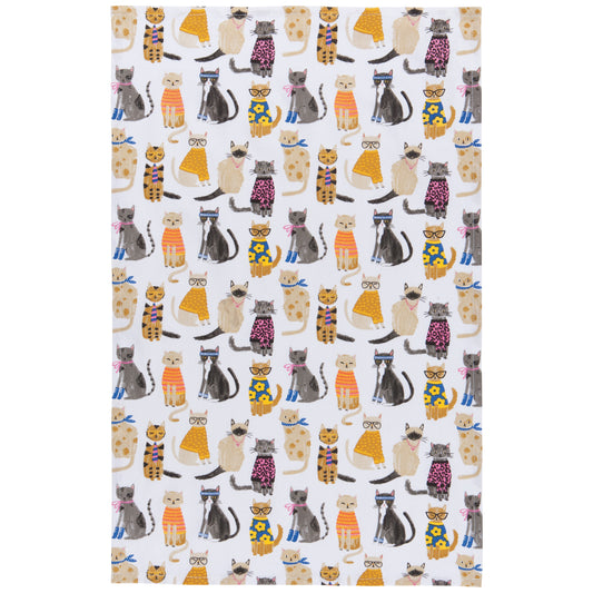 Feline Fine Printed Cotton Dishtowel