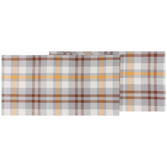 Second Spin Plaid Maize Table Runner 72 inches