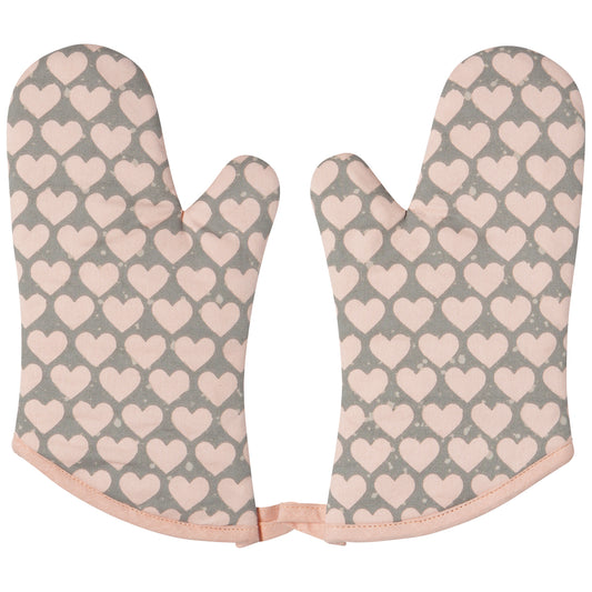 Heart Oven Mitts Set of 2