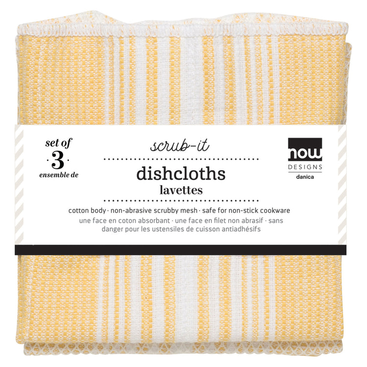 Scrub-It Lemon Yellow Dishcloths Set of 3