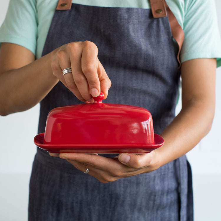 Rectangle Red Butter Dish