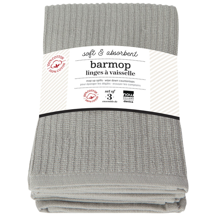 Barmop London Gray Dishtowels Set of 3