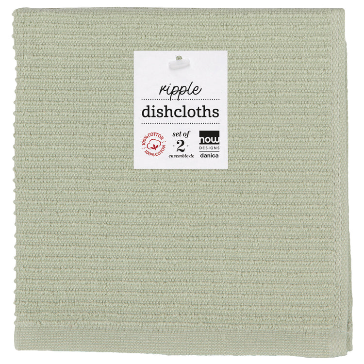 Ripple Sage Green Dishcloths Set of 2