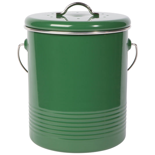 Compost Metal Bin Green 1.25 Gallon