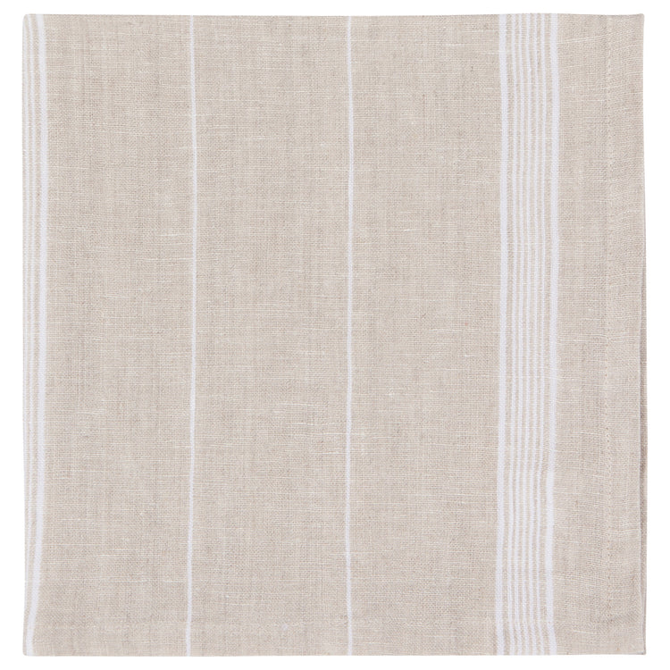 White Maison Stripe Linen Napkins Set of 4