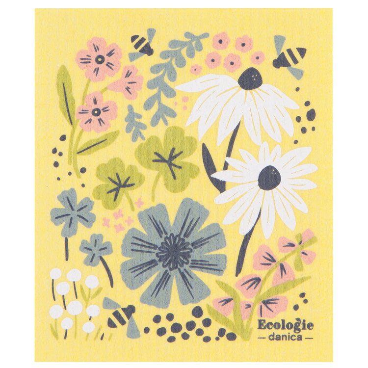 Bees And Blooms Swedish Sponge Cloth