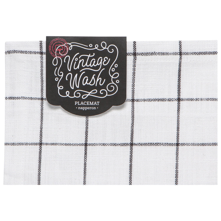 Vintage Wash Black Check Placemat