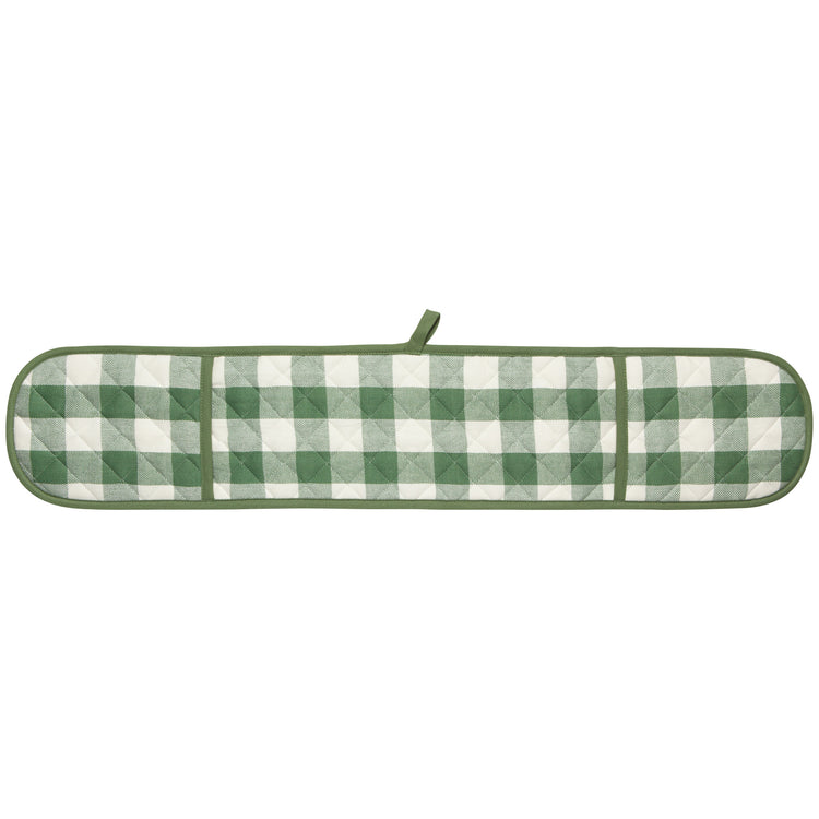 Elm Green Check Long Double Handed Chef Mitt