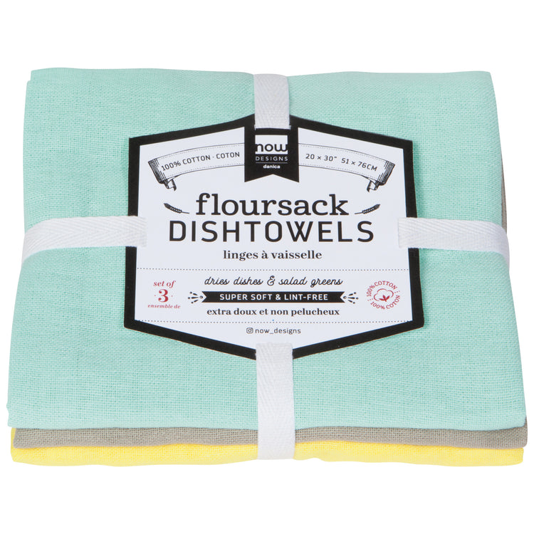 Jade Moonstruck Zest Floursack Dishtowels Set of 3