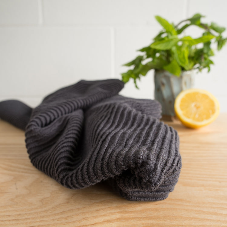 Ripple Black Dishtowel