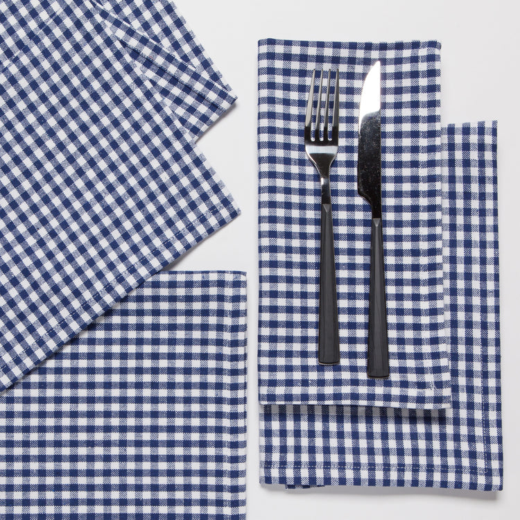 Second Spin Blue Gingham Napkins Set of 4