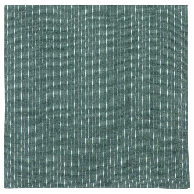 Jade Pinstripe Linen Napkins Set of 4
