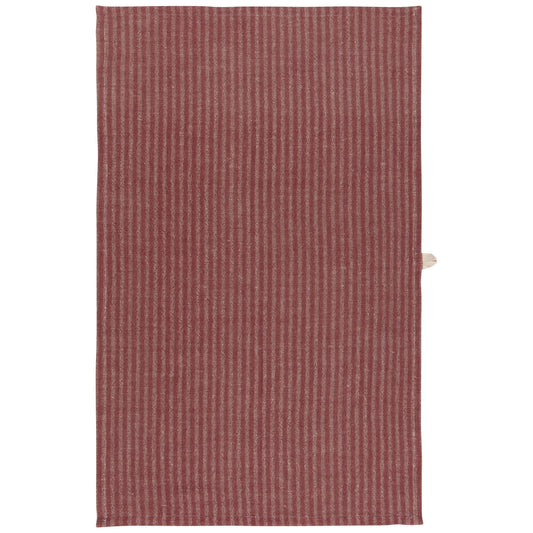 Wine Stripe Linen and Cotton Dishtowel