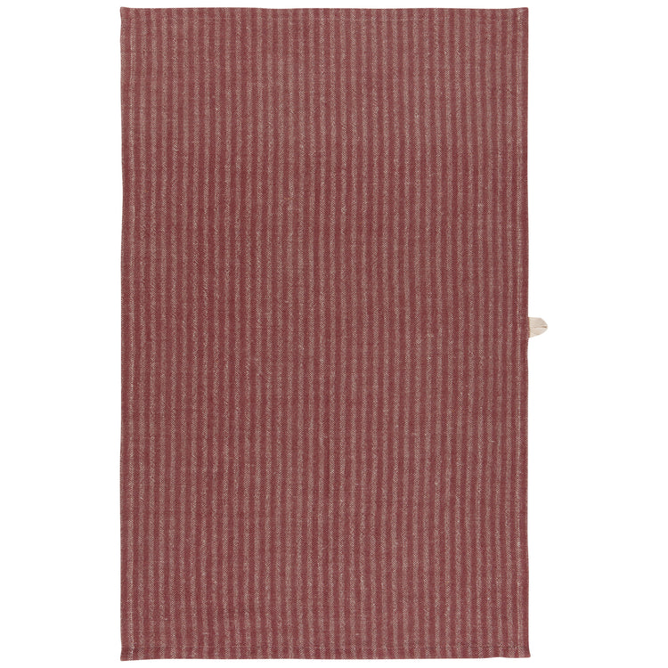 Wine Stripe Linen and Cotton Dishtowel