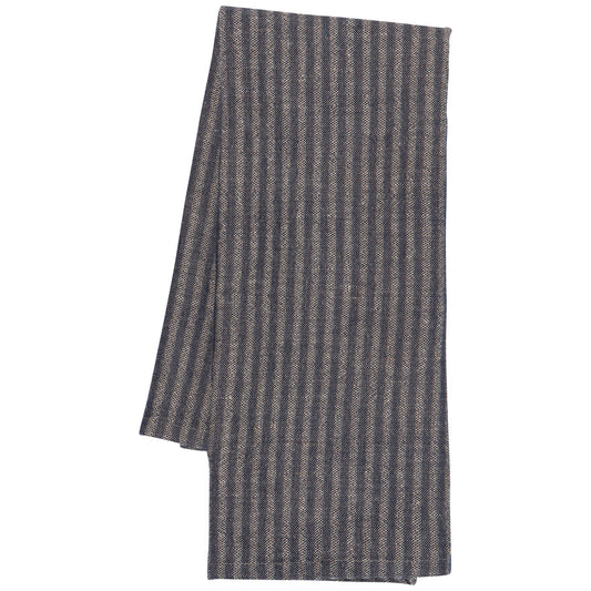 Midnight Stripe Linen and Cotton Dishtowel