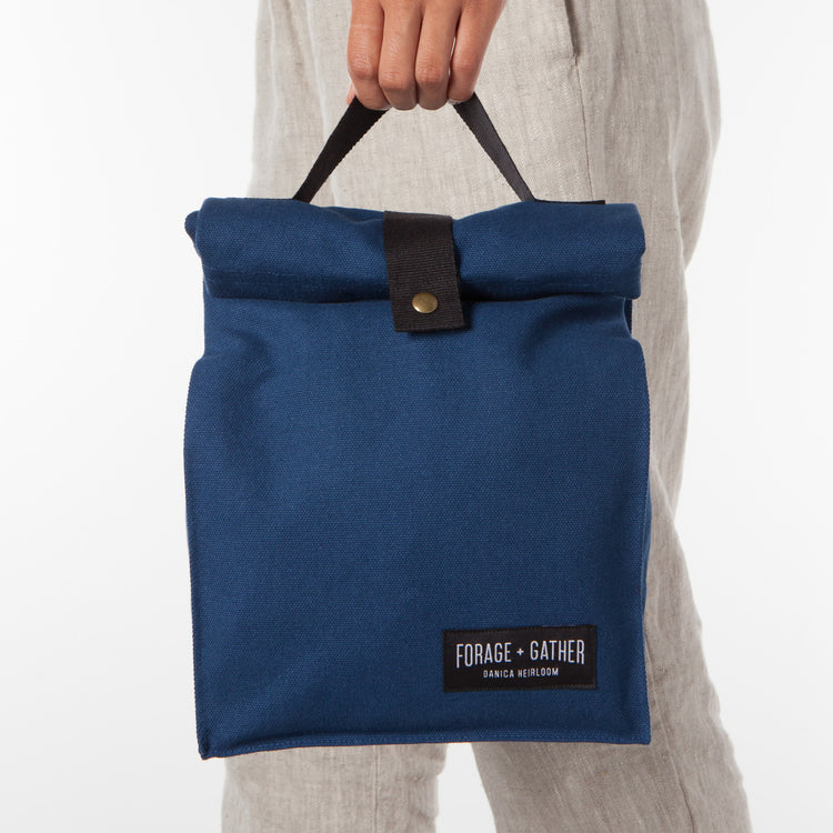 Forage And Gather Blue Lunch Bag