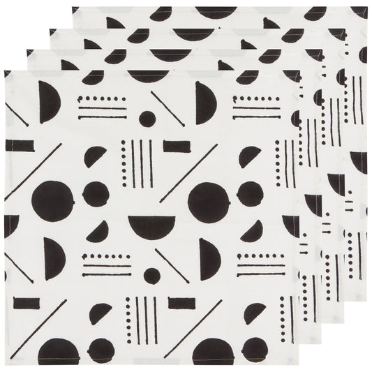 Domino Block Print Napkins Set of 4