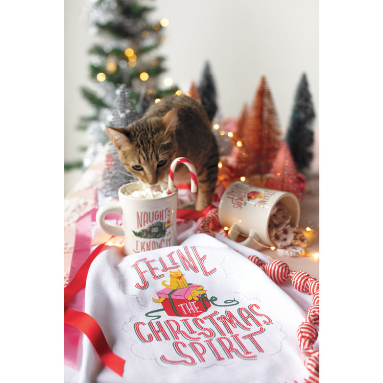 Santa Claws Printed Cotton Dishtowel