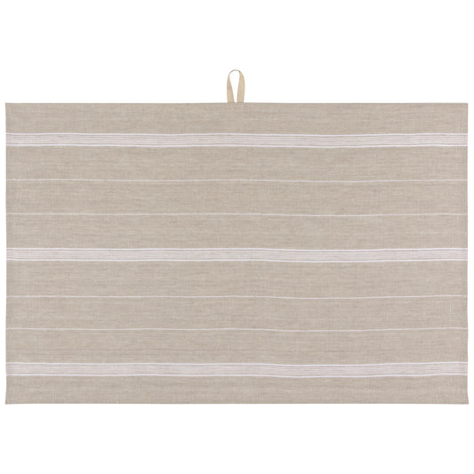 White Maison Stripe Linen Dishtowel