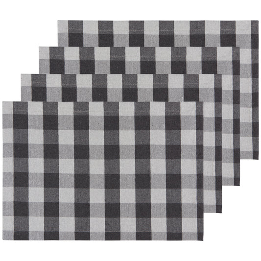 Second Spin Charcoal Buffalo Check Placemats Set of 4