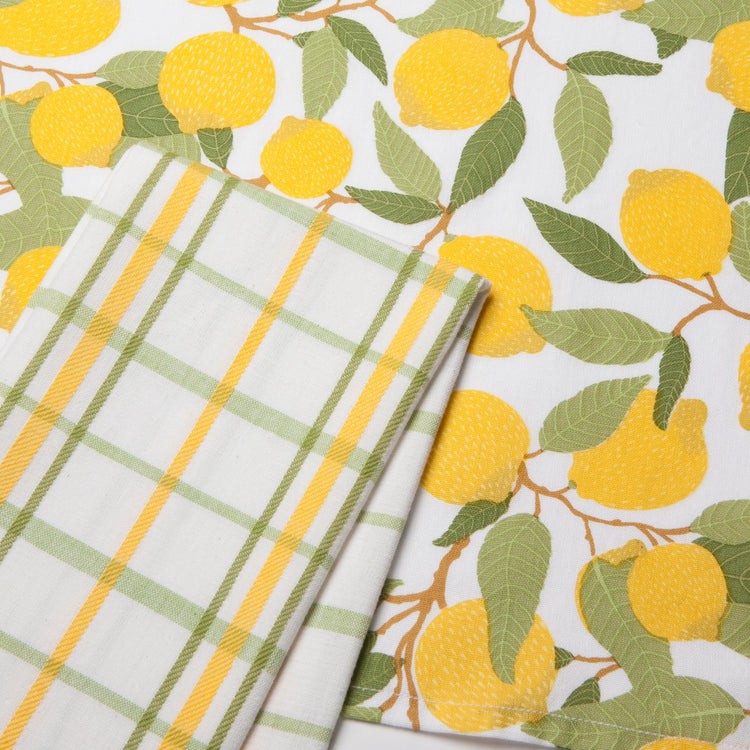 Lemons Coordinated Dishtowels Set of 2