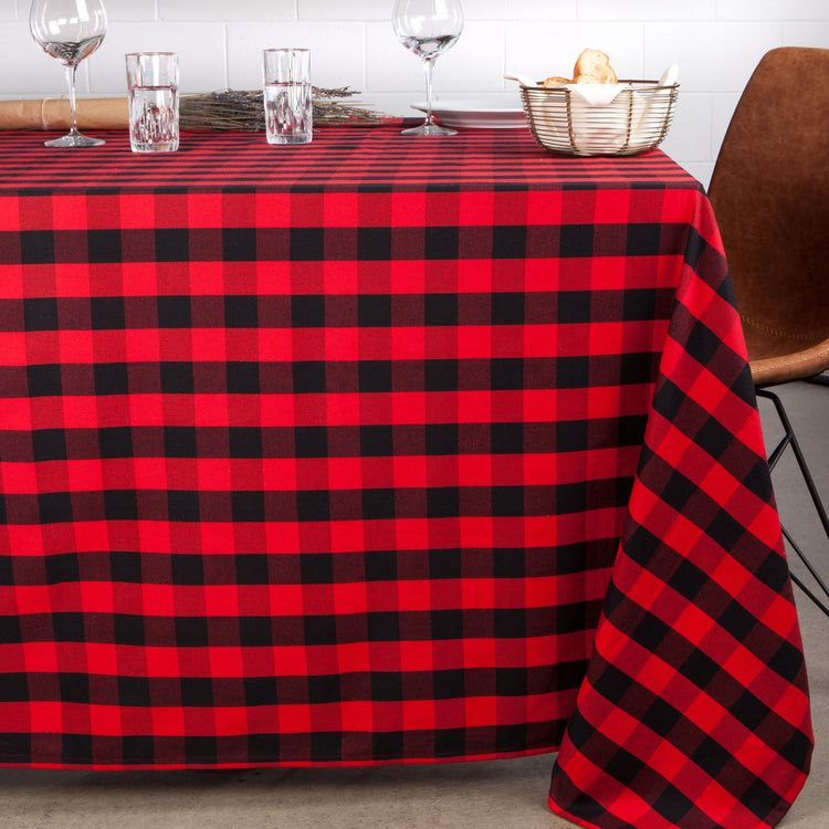 Red Buffalo Check Second Spin Tablecloth 60 X 120 Inches