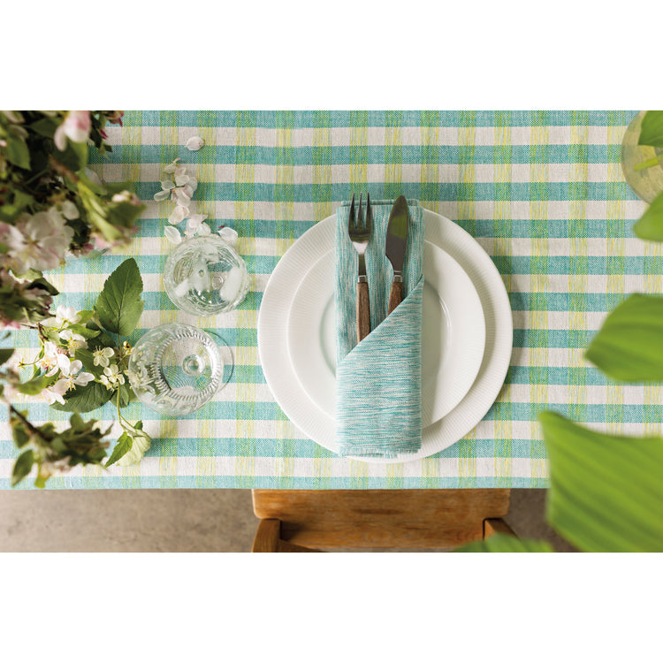 Second Spin Twisted Teal Tablecloth 120 x 60 inches
