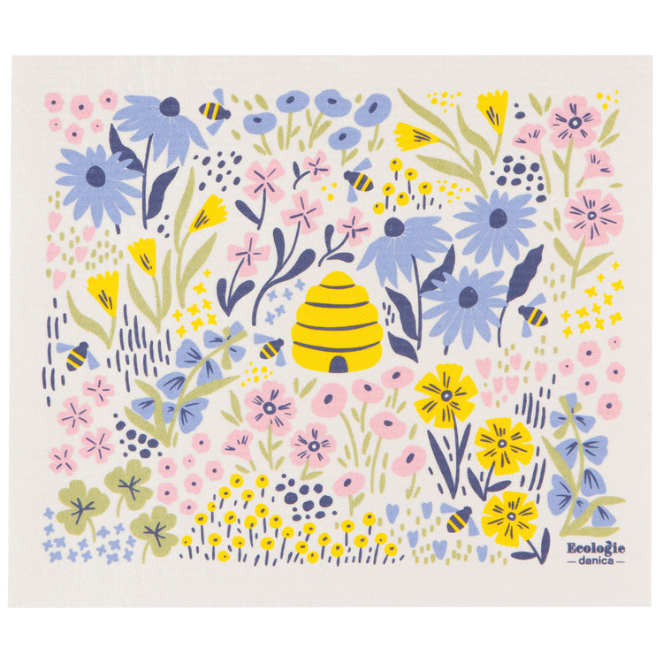 Bees and Blooms XL Swedish Sponge Cloth