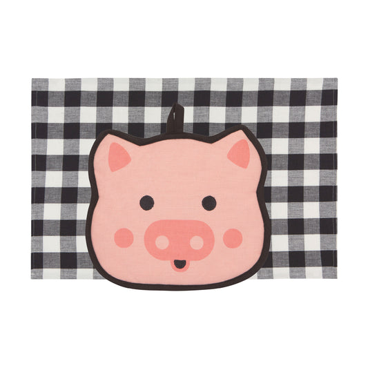 Penny Pig Pocket Pals Potholder and Dishtowel Set of 2