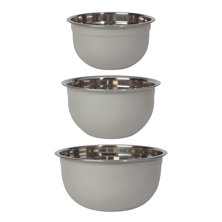 Matte Steel Fog Gray Mixing Bowls Set of 3