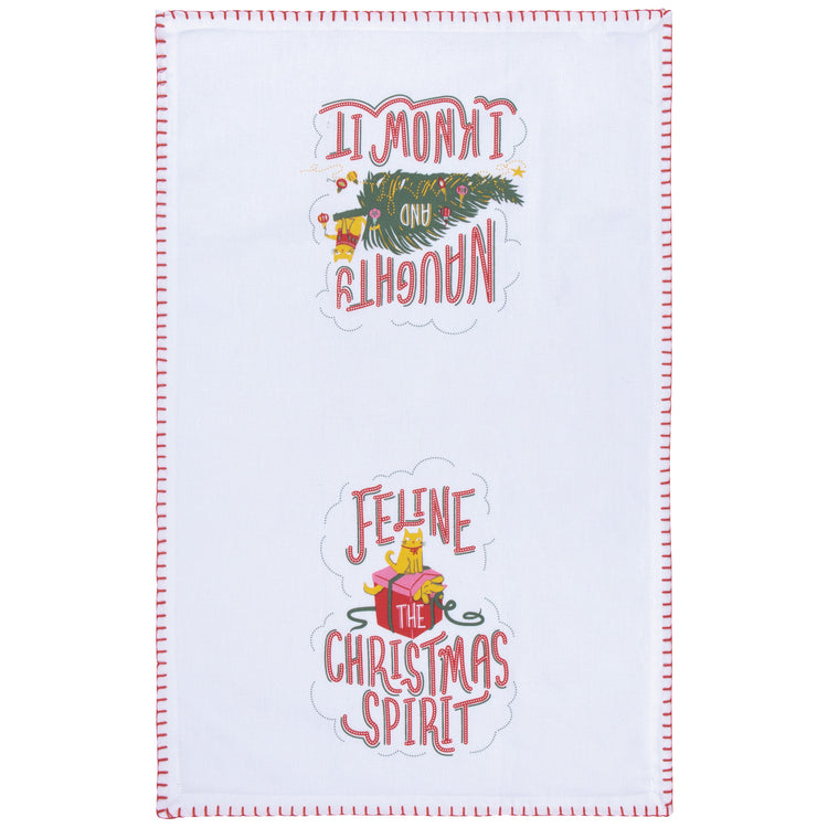 Santa Claws Printed Cotton Dishtowel