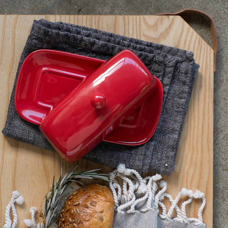 Rectangle Red Butter Dish