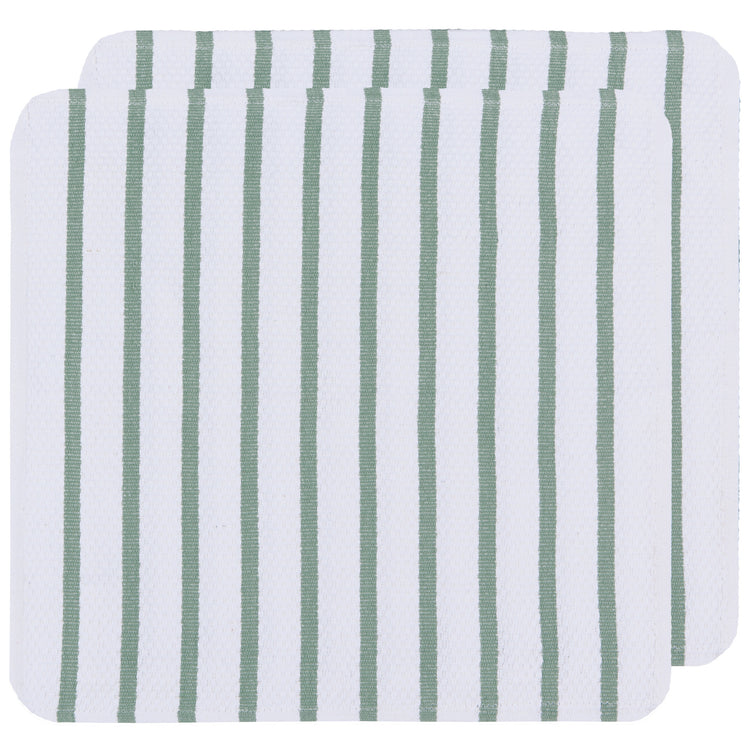 Basketweave Elm Green Dishcloths Set of 2