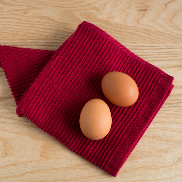 Ripple Carmine Red Dishcloths Set of 2