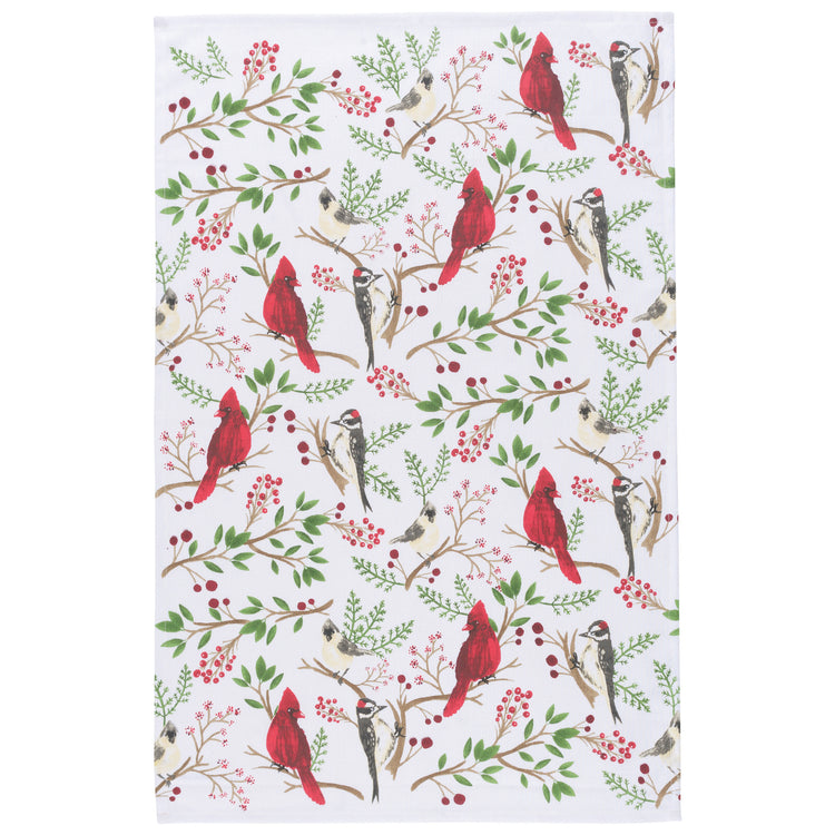 Winter Birds Cotton Dishtowel