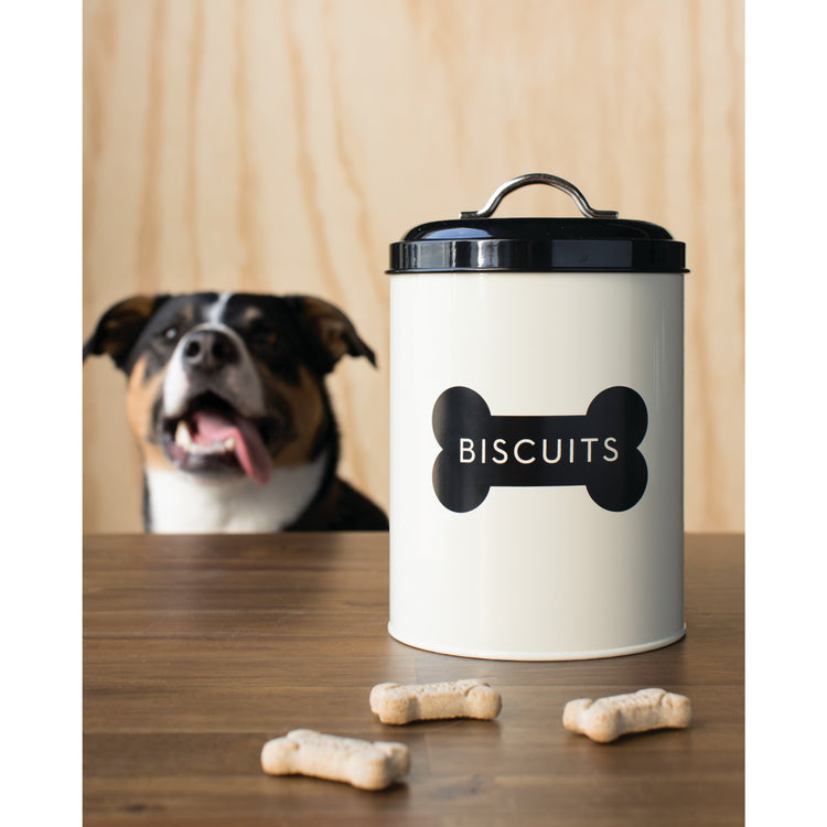 Ivory Dog Bisquits Tin With Lid