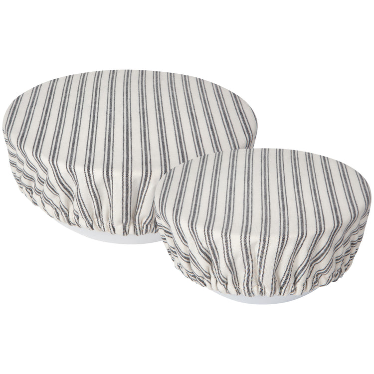 Ticking Stripe Bowl Covers Set of 2