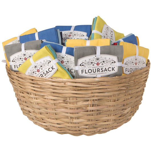 Floursack Dishtowels Sets of 3 Display Basket 48 Piece