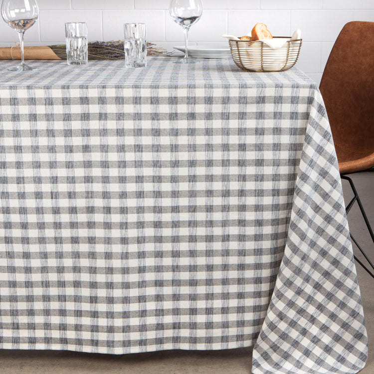 Second Spin Twisted Gray Tablecloth 90 x 60 inches