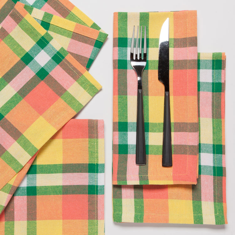 Second Spin Plaid Meadow Napkins Set of 4