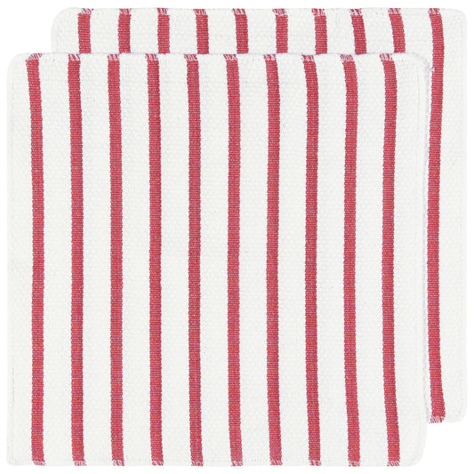 Basketweave Red Dishcloths Set of 2
