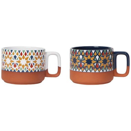 Kaleidoscpe Terracotta Mug Set of 2