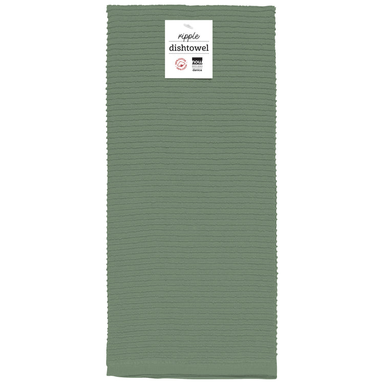 Ripple Elm Green Dishtowel