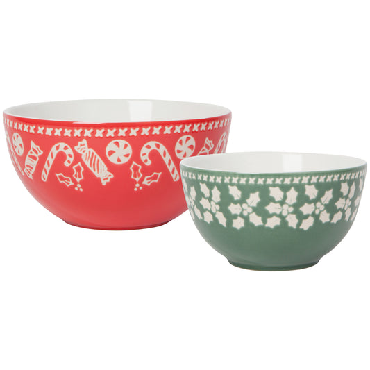 Holly Jolly Candy Bowls Set of 2