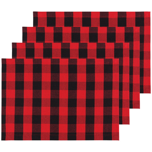 Second Spin Red Buffalo Check Placemats Set of 4