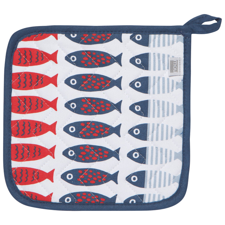 Little Fish Cotton Quilted Pot Holder 8 inch square