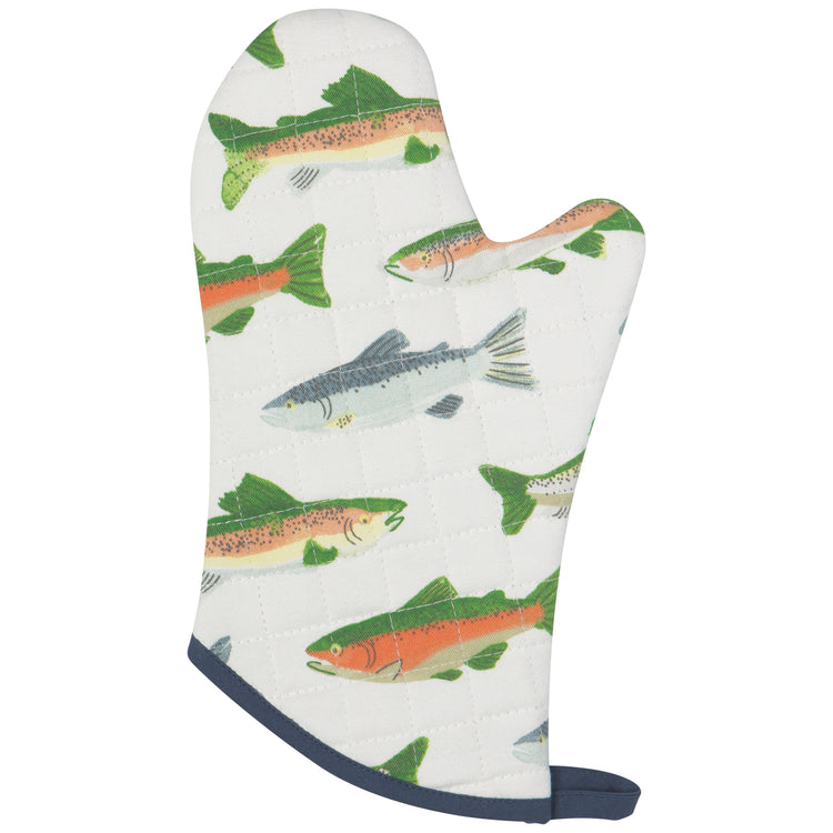 Gone Fishin Chef Quilted Oven Mitt