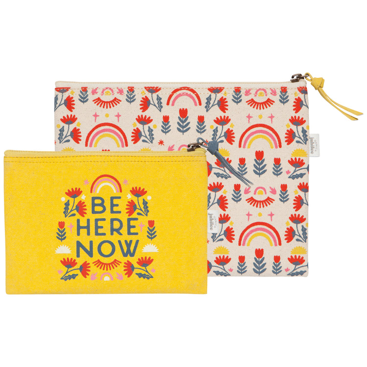 Be Here Now Zipper Pouch Set of 2