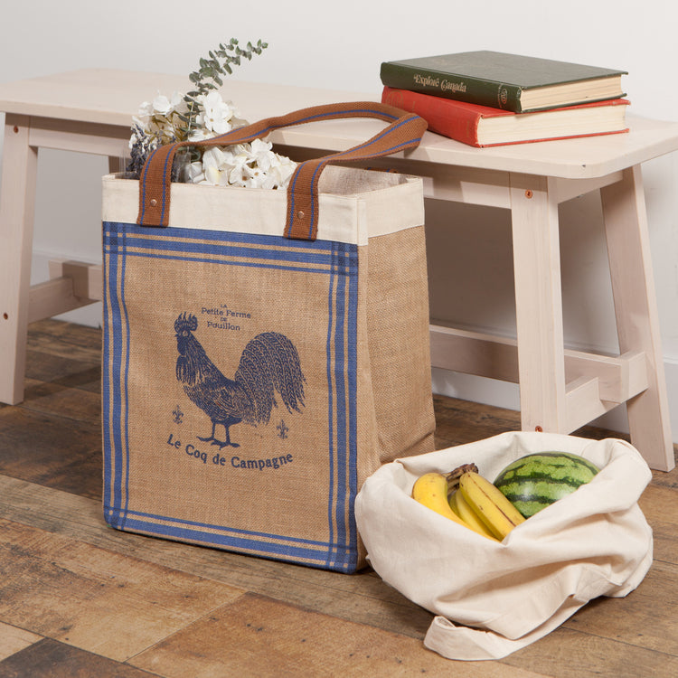 Rooster Francaise Shopping Tote Laminated Lining